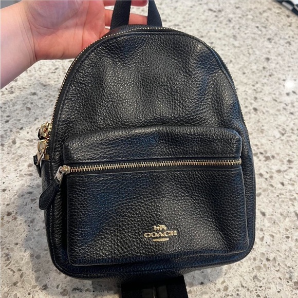 Authentic Coach mini Charlie Black Leather Backpack. - Picture 1 of 7